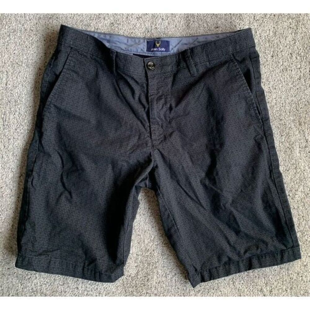 Allen Solly Patterned Mens Shorts Slim‎ Waist 34? Black Summer Spring